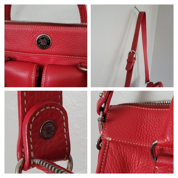 Dooney & Bourke Red Pebbled Leather Tote Bag Crossbody Purse Wallet - Picture 12 of 12